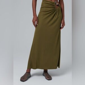 NWT Christopher Esber Tri Crystal Stone ruched maxi skirt